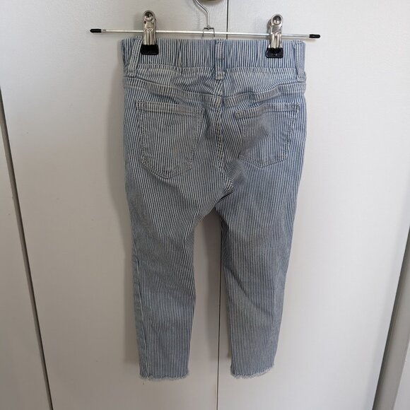 Baby Gap Tie-Front Blue Striped Legging Jeans - Size 4 - Picture 3 of 4